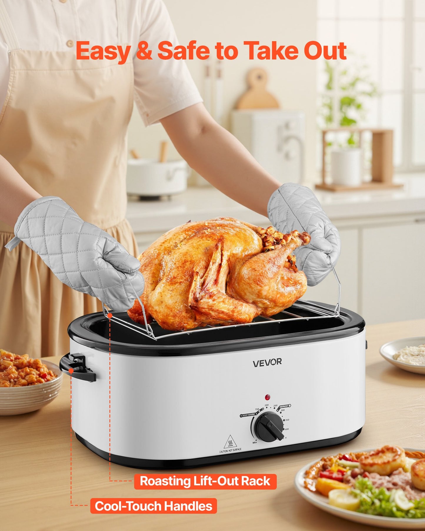 26QT Self-Basting Lid Electric Roasting Pan Oven